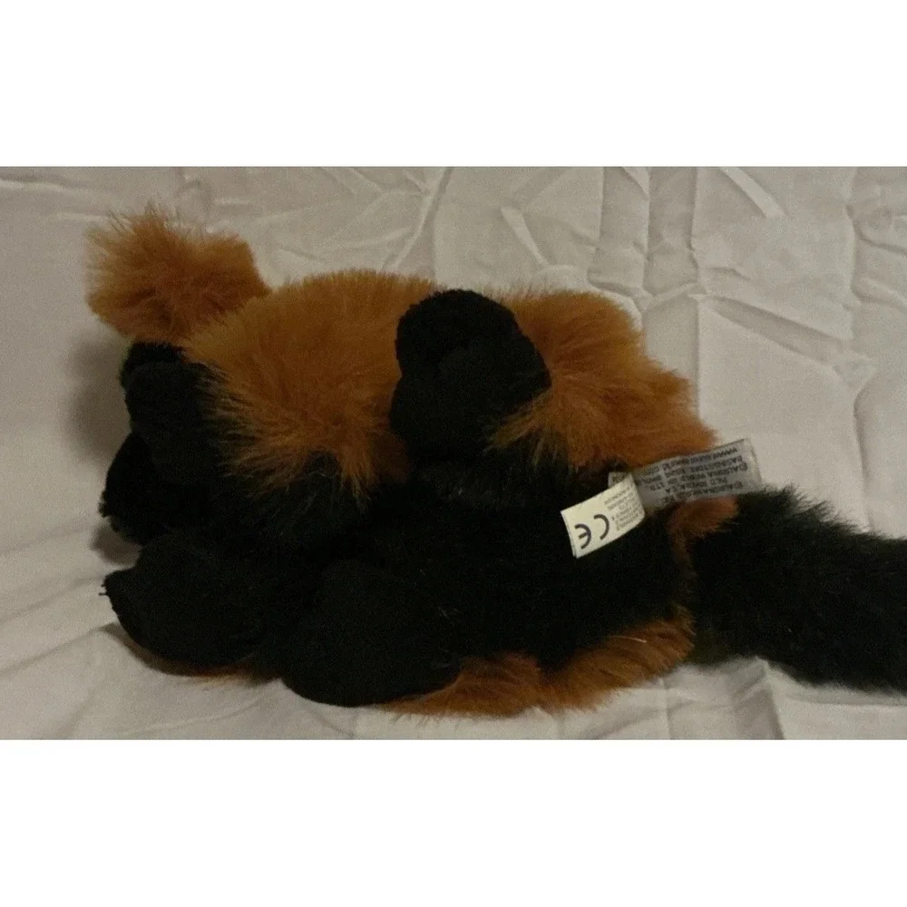 Aurora World Lemur Stuffie Plush Black & Brown Red 8